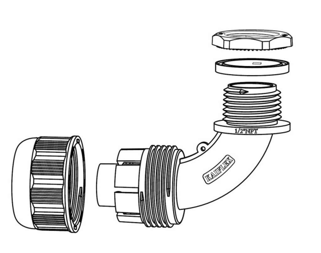 90° 1/2-in Liquid-Tight Connector