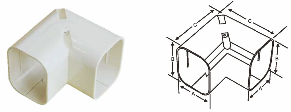 (417)3" Air Conditioner Duct - 90° Elbow (Horizontal)