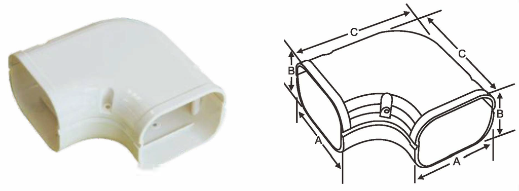 (433)6" Air Conditioner Duct - 90° Elbow (Vertical)