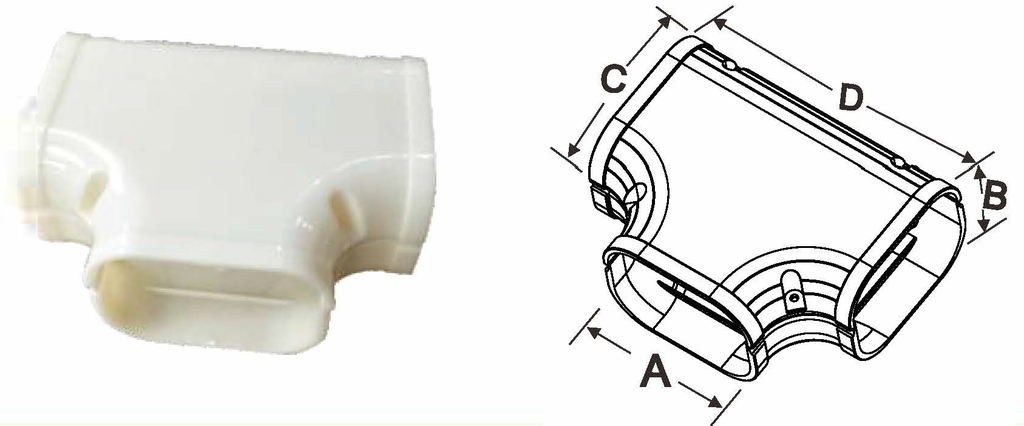 [AA101 W012] (4302)6" Air Conditioner Duct - T-Joint